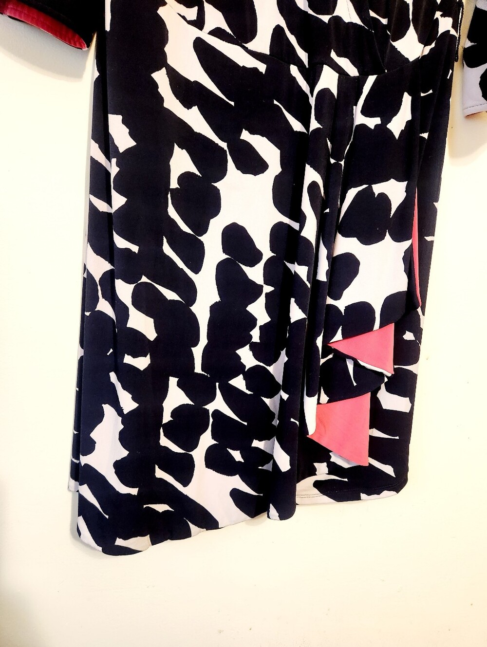 Lane Bryant | Women's Navy, White & Pink Jersey Printed Faux Wrap Dress (14/16) - Picture 5 of 15